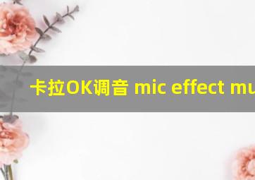 卡拉OK调音 mic effect music